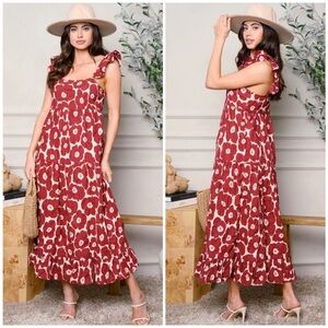 Jacquie the label Maroon floral maxi